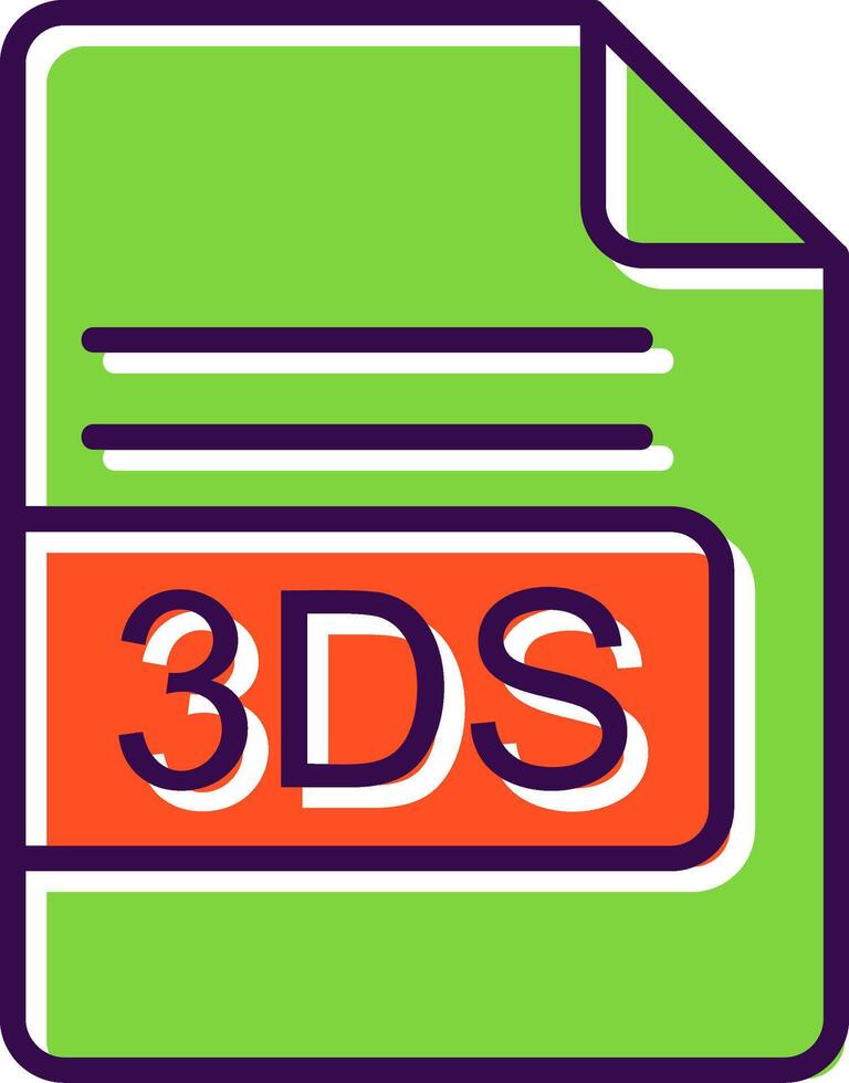 3DS File Format filled Design Icon vector
