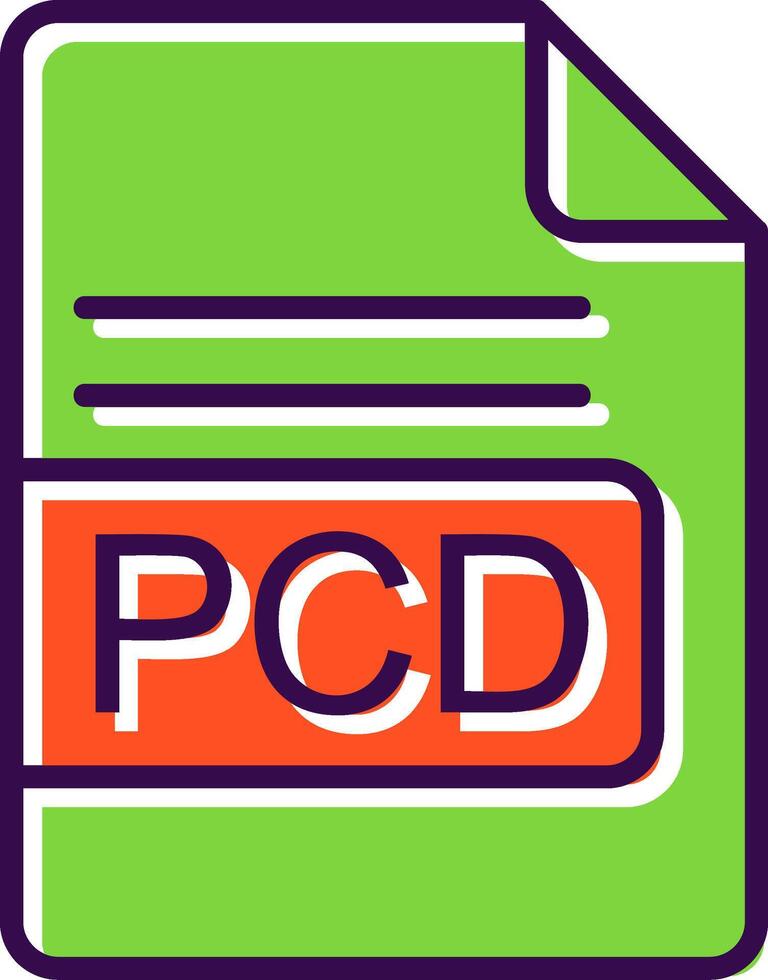 PCD File Format filled Design Icon vector