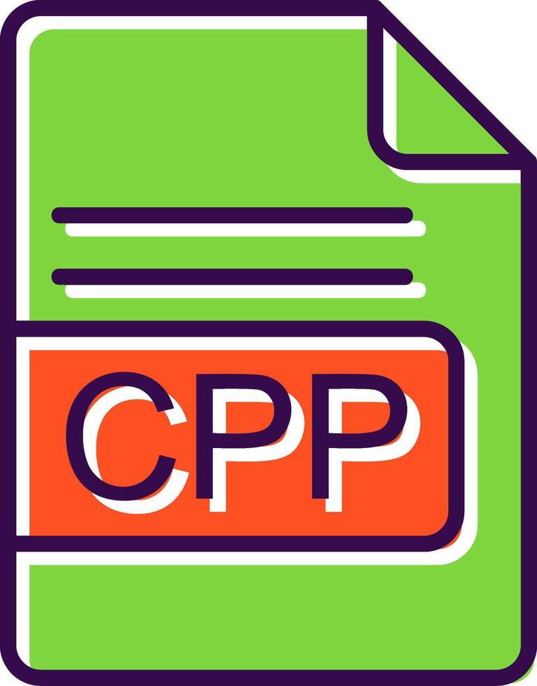 CPP File Format filled Design Icon vector