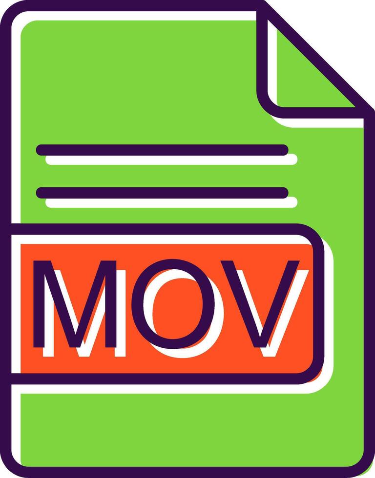mov archivo formato lleno diseño icono vector