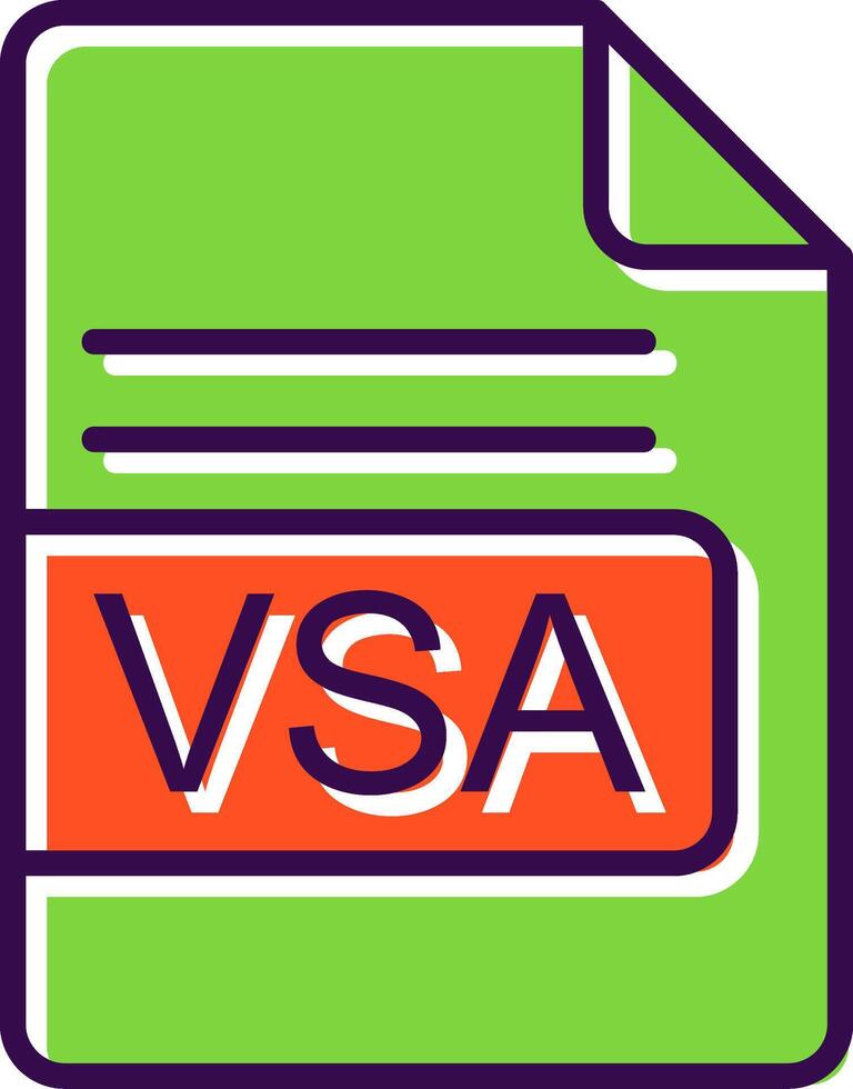 VSA File Format filled Design Icon vector