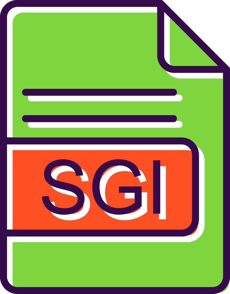 SGI File Format filled Design Icon vector