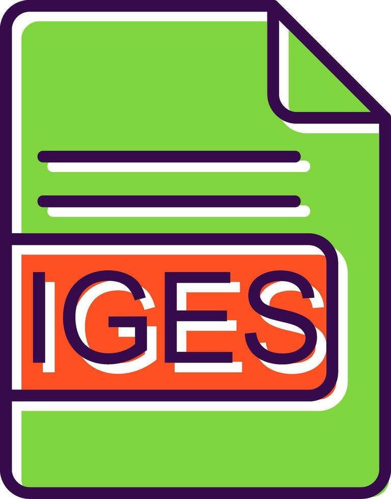 iges archivo formato lleno diseño icono vector