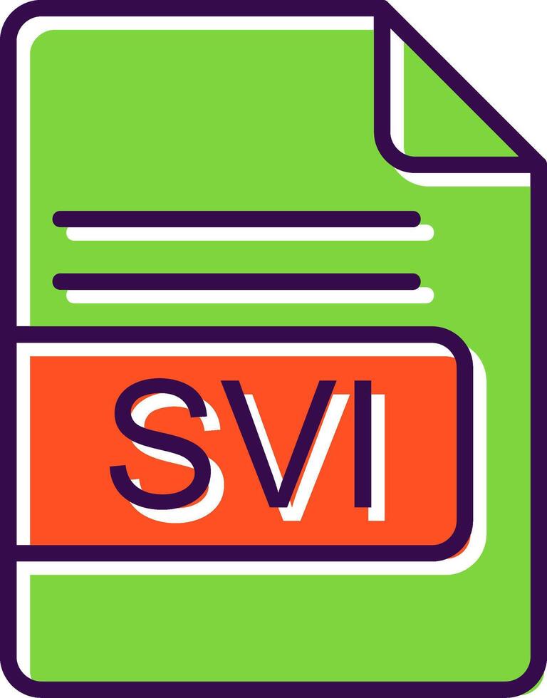 SVI File Format filled Design Icon vector