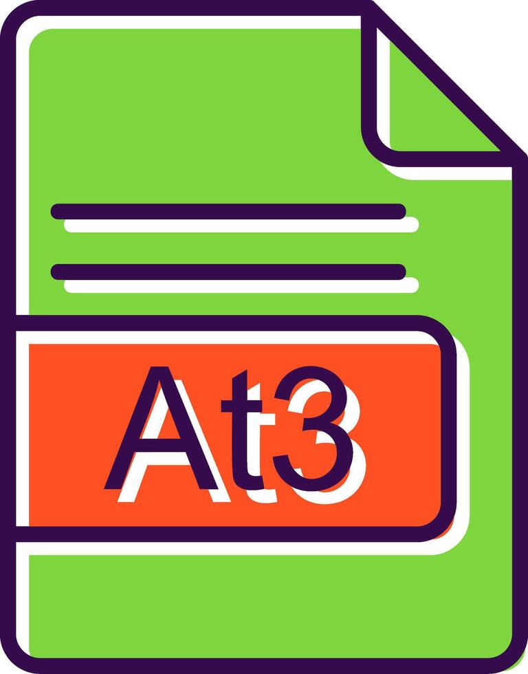 At3 File Format filled Design Icon vector