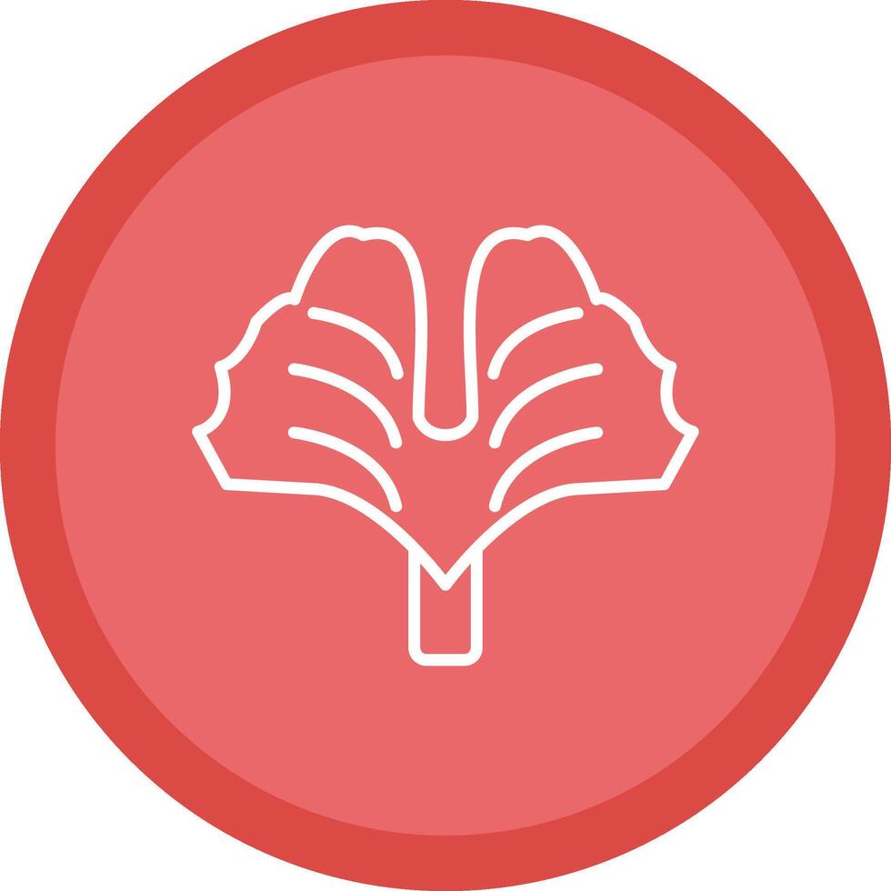 Ginkgo Biloba Line Multi Circle Icon vector