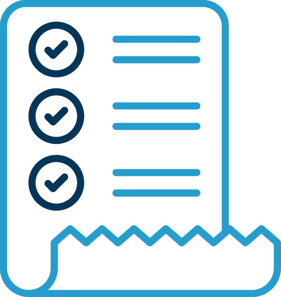 Check List Line Blue Two Color Icon vector