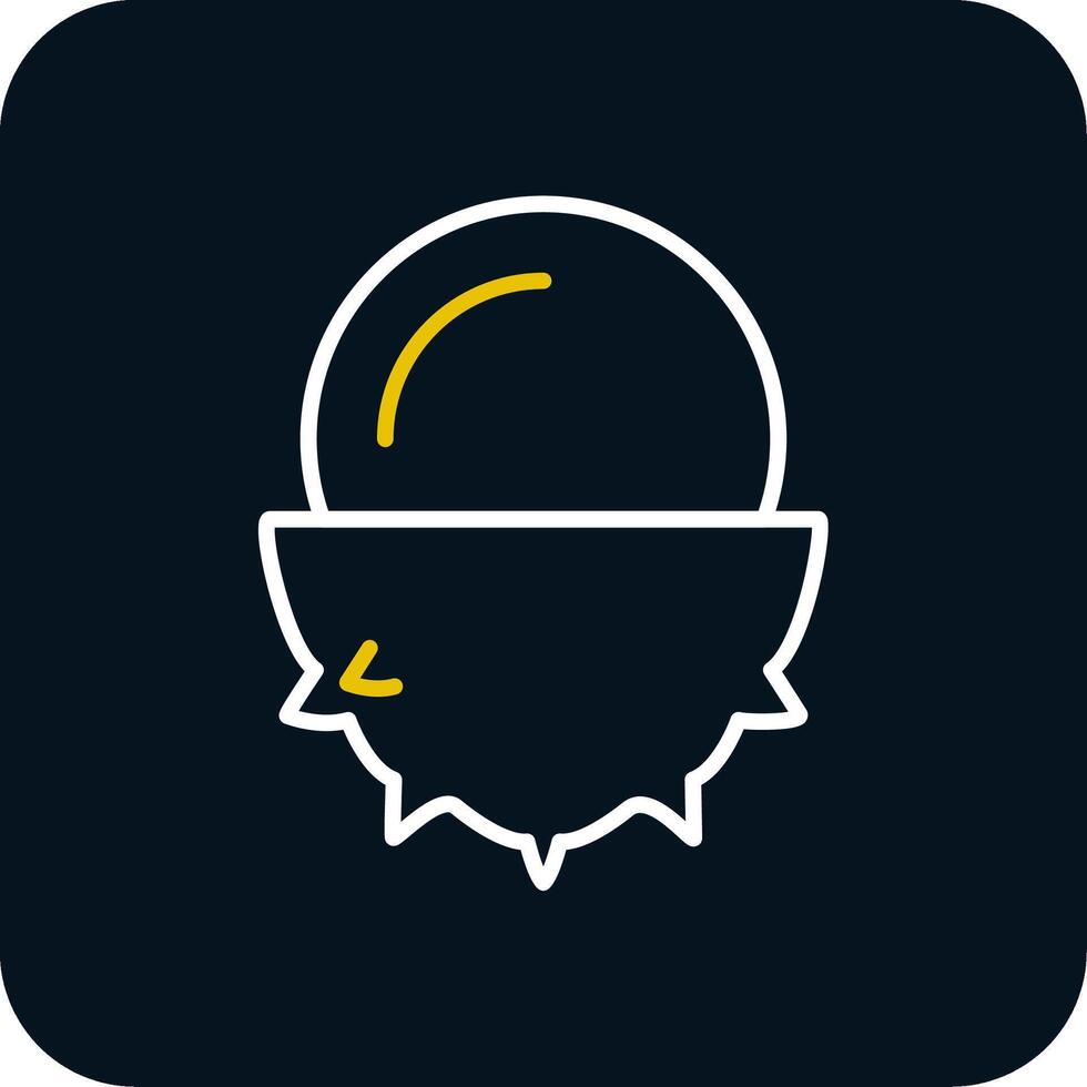 Lychee Line Yellow White Icon vector