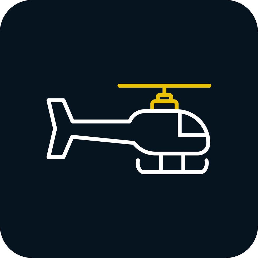 Helicopter Line Red Circle Icon vector