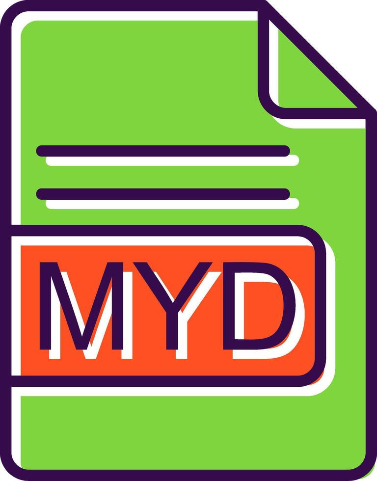 MYD File Format filled Design Icon vector