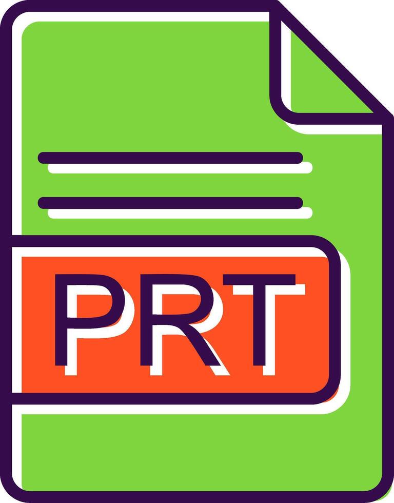 PRT File Format filled Design Icon vector