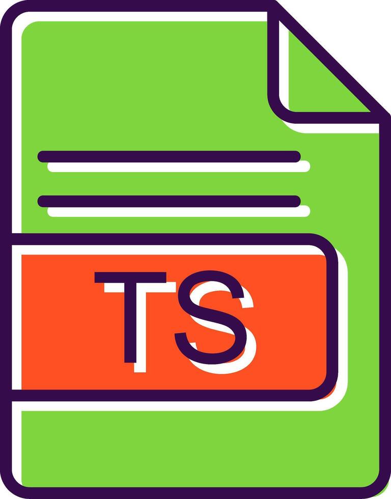 TS File Format filled Design Icon vector