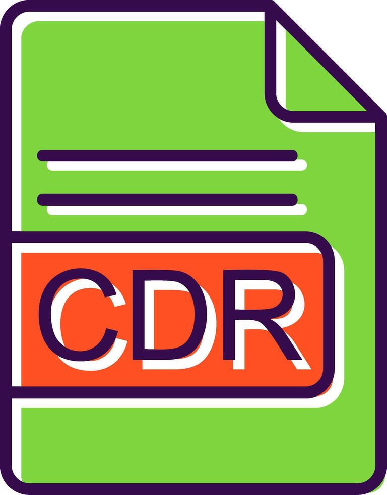 CDR File Format filled Design Icon vector