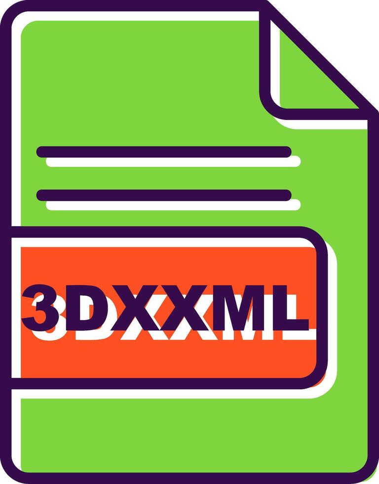 3DXXML File Format filled Design Icon vector