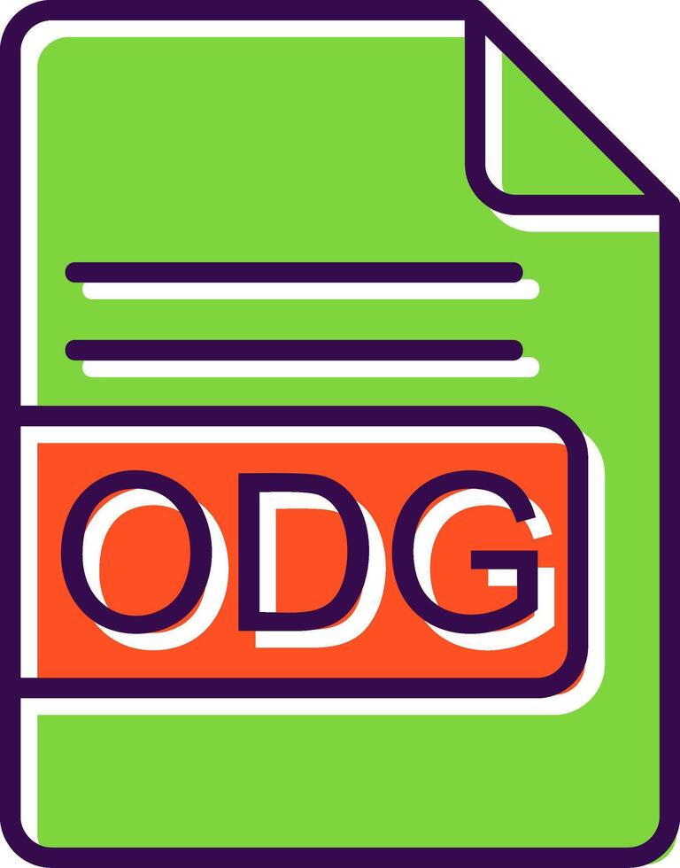 ODG File Format filled Design Icon vector