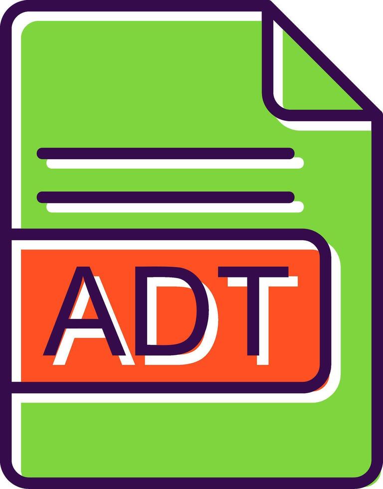 adt archivo formato lleno diseño icono vector