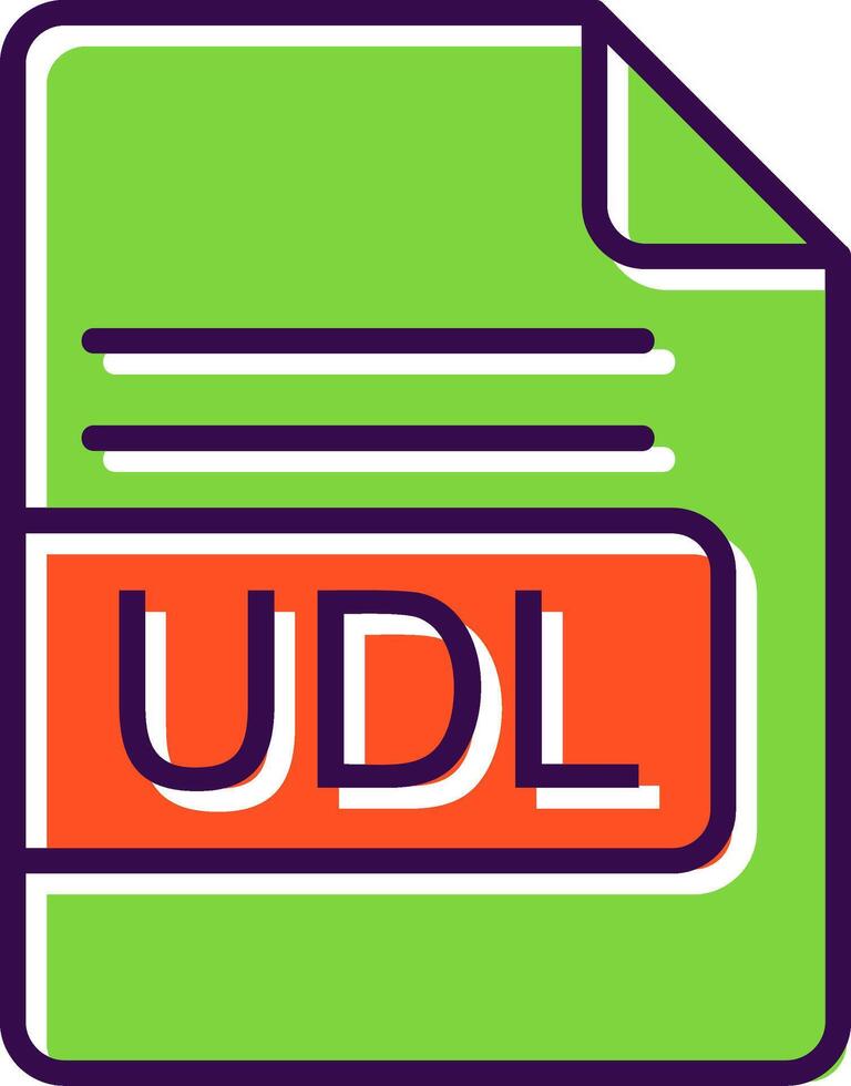 UDL File Format filled Design Icon vector