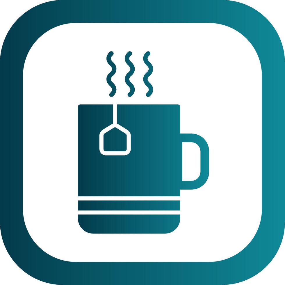 Tea Glyph Gradient Corner Icon vector