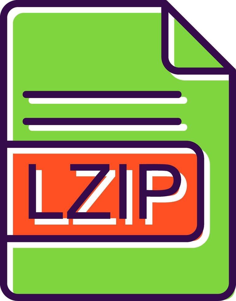 LZIP File Format filled Design Icon vector