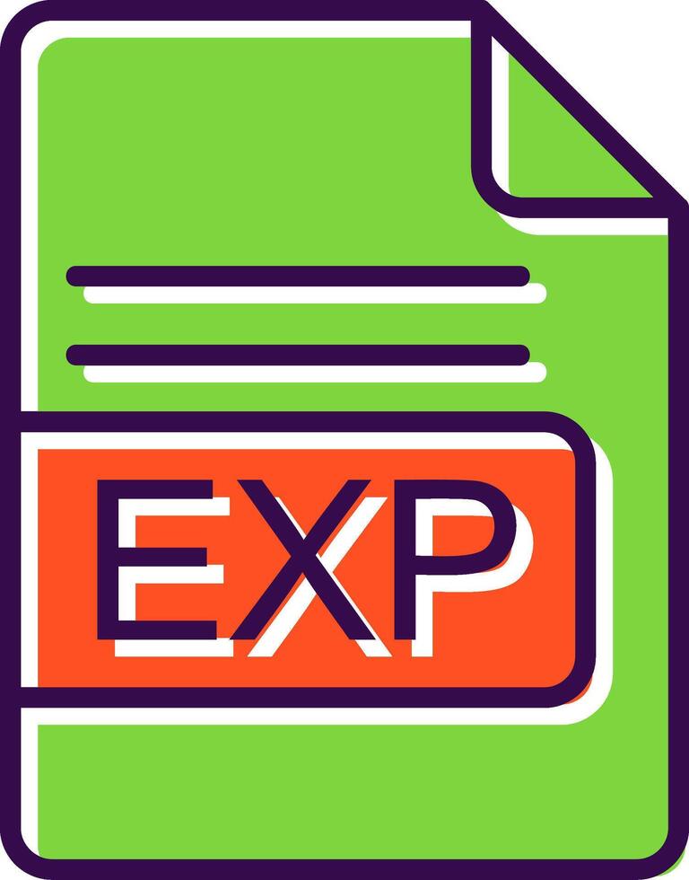 EXP File Format filled Design Icon vector