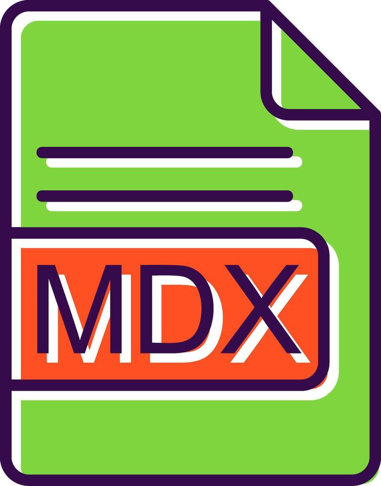 MDX File Format filled Design Icon vector