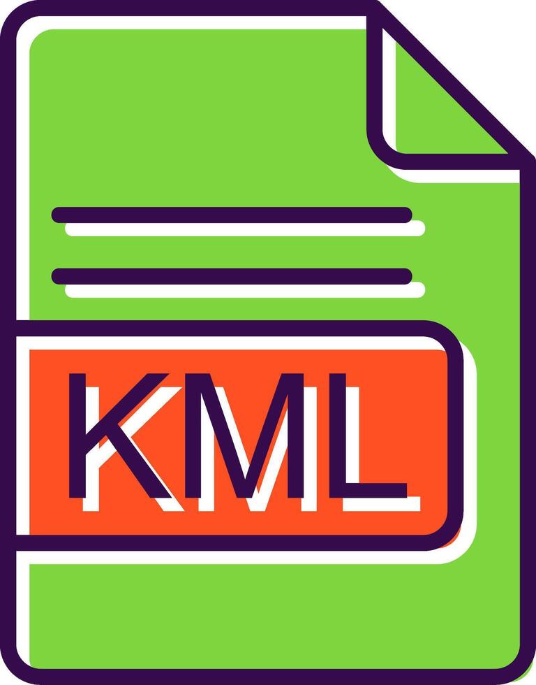 KML File Format filled Design Icon vector