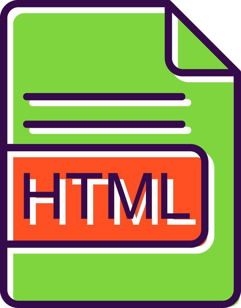 HTML File Format filled Design Icon vector