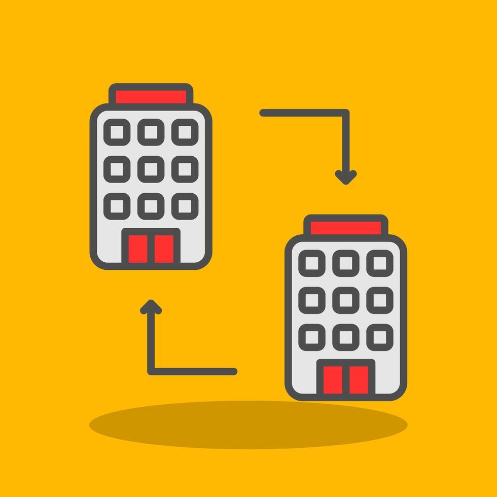 B2b Filled Shadow Icon vector