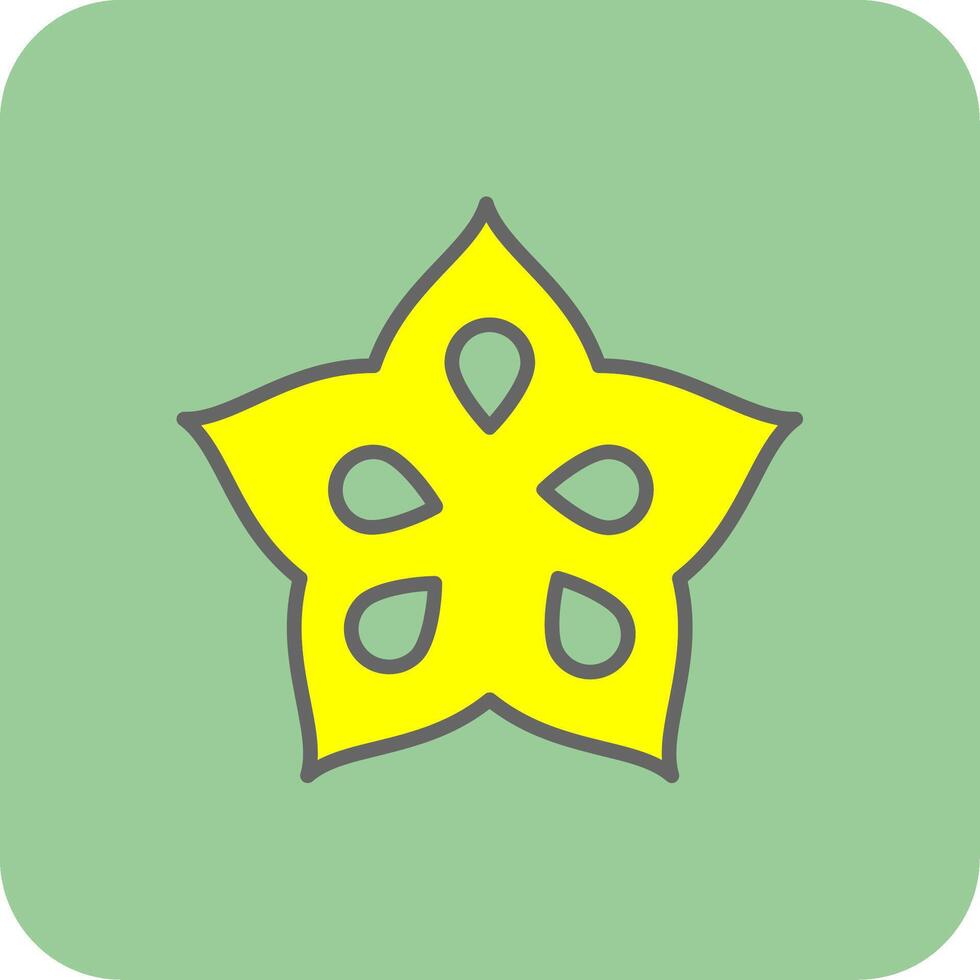 Star Fruit Glyph Gradient Corner Icon vector