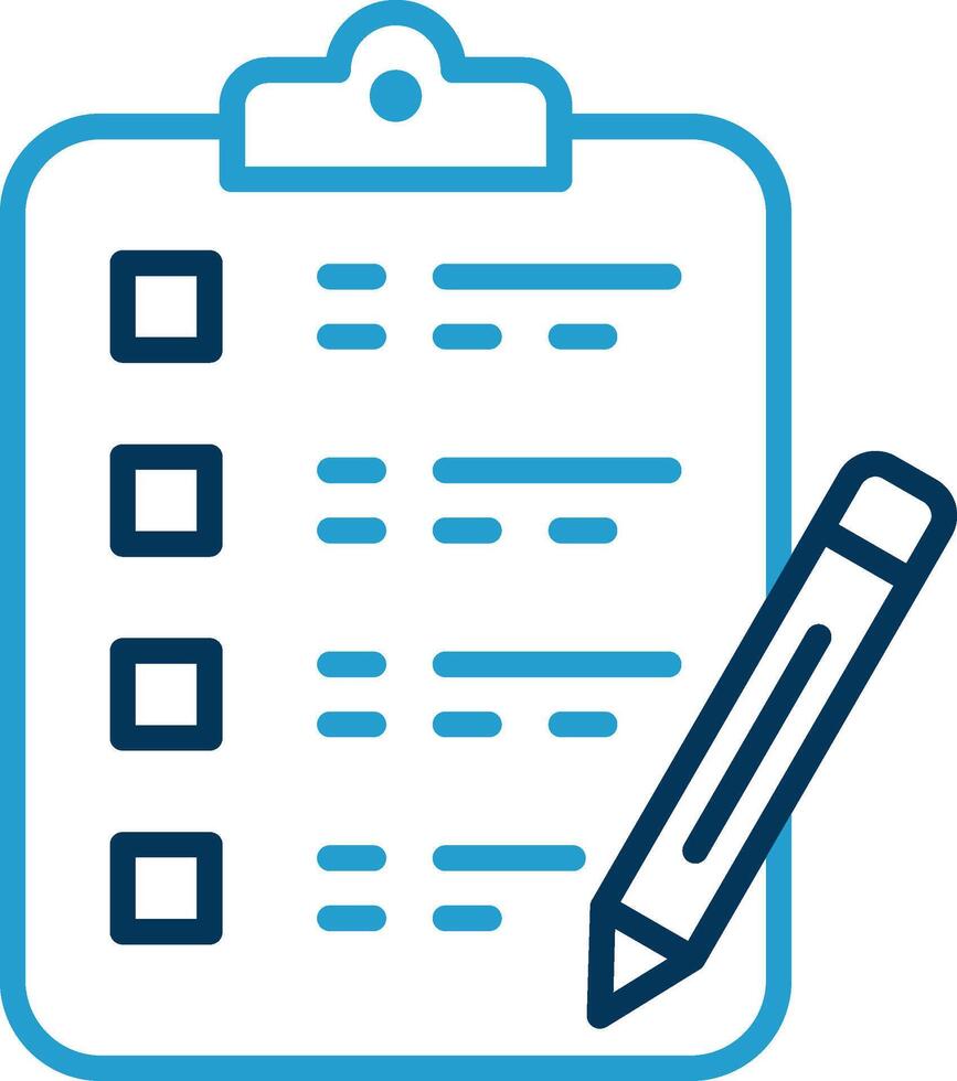 Writing Line Blue Two Color Icon vector