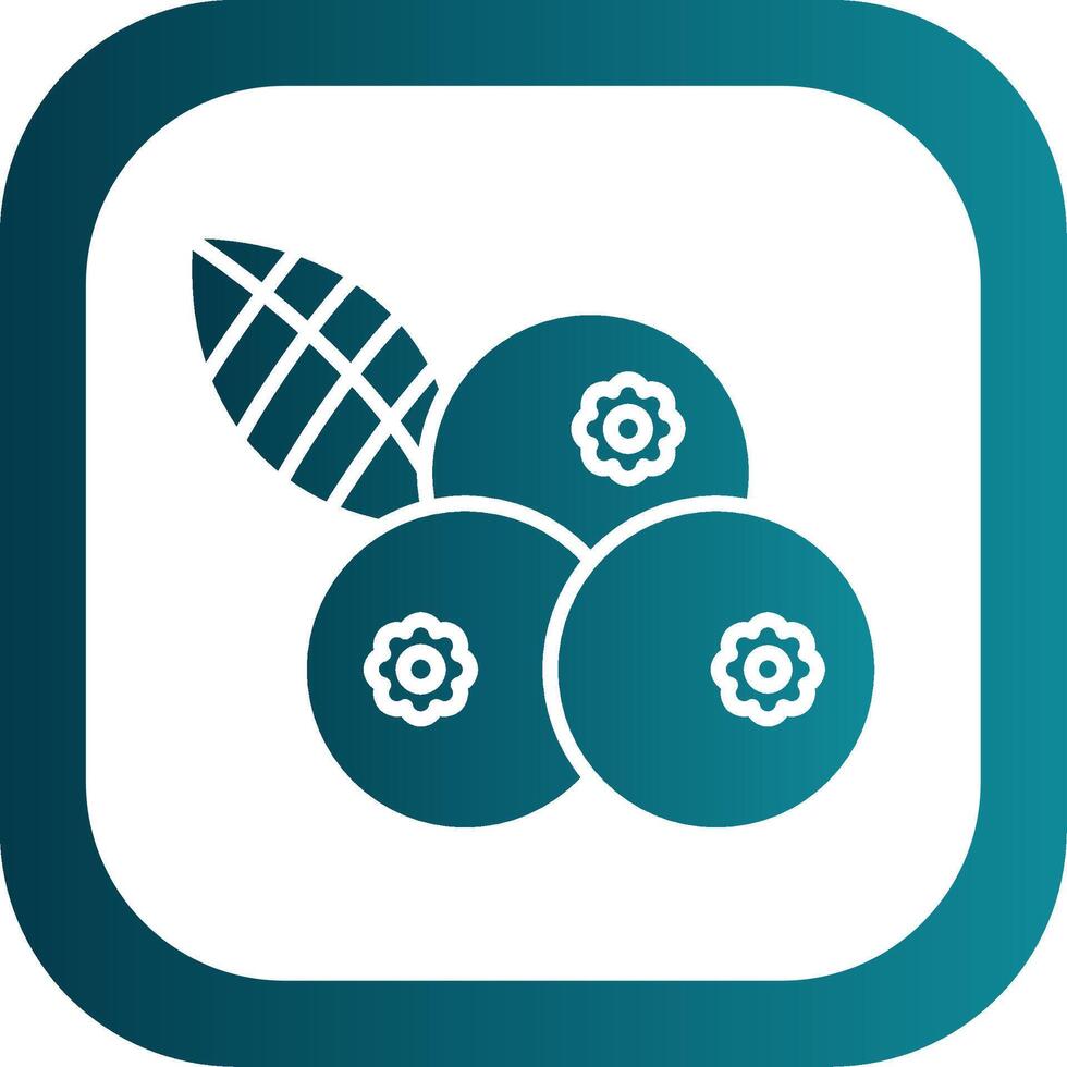 Blueberries Glyph Gradient Corner Icon vector