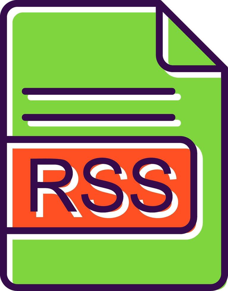 RSS File Format filled Design Icon vector