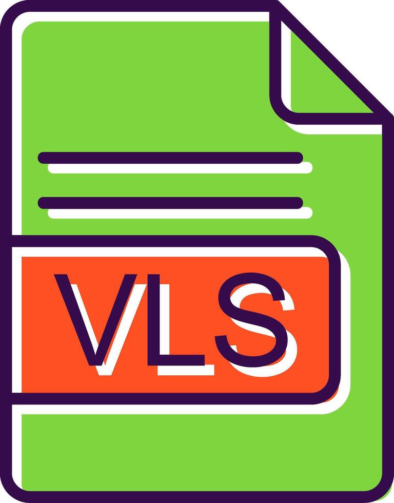 VLS File Format filled Design Icon vector