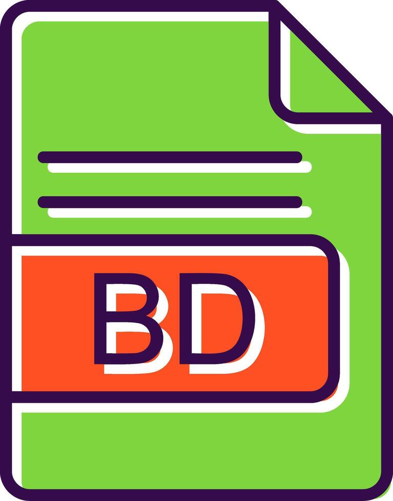 BD File Format filled Design Icon vector