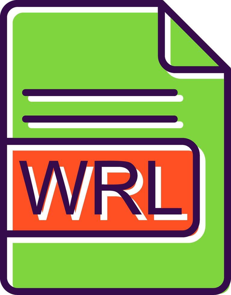 WRL File Format filled Design Icon vector