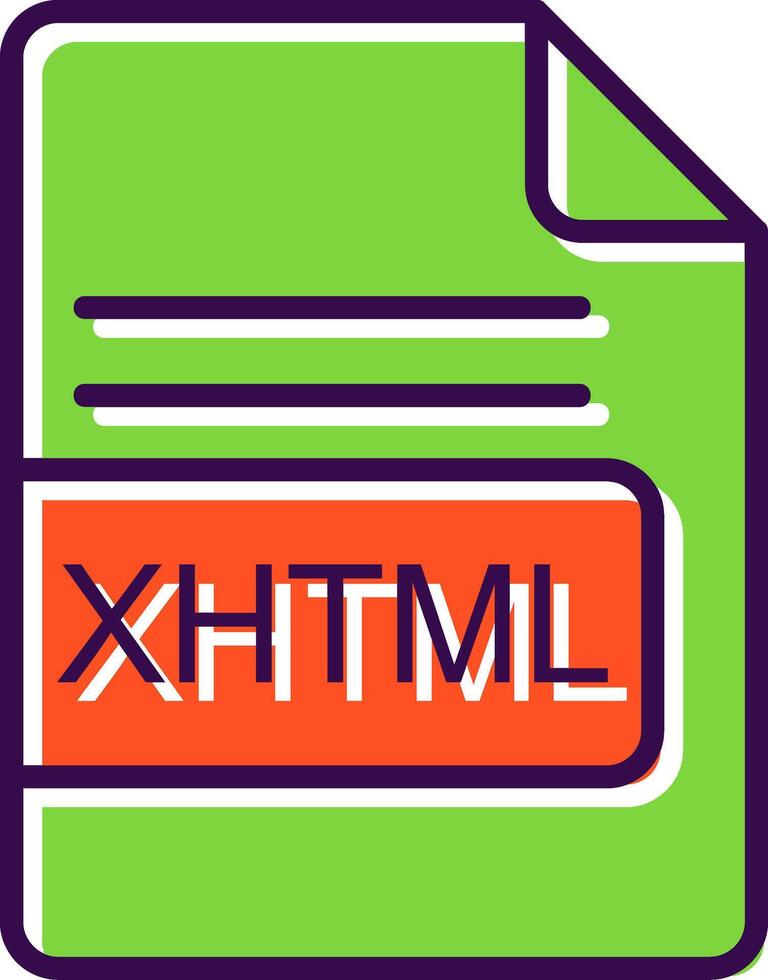 xhtml archivo formato lleno diseño icono vector