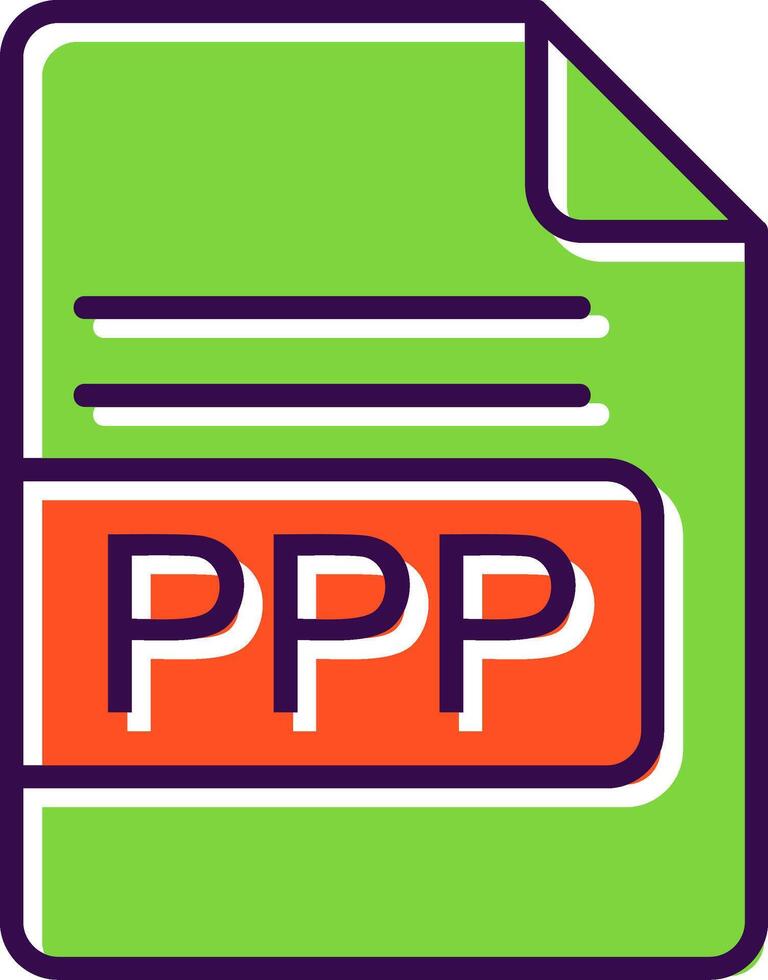 PPP File Format filled Design Icon vector