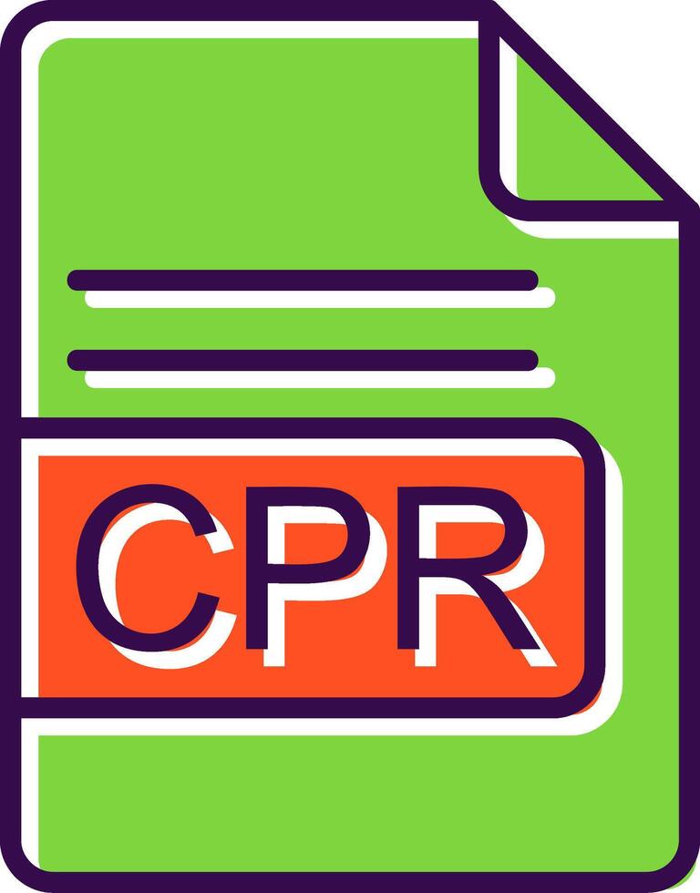 CPR File Format filled Design Icon vector