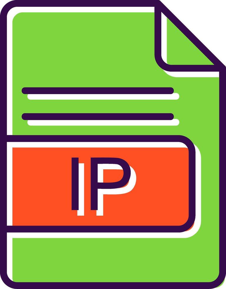 IP File Format filled Design Icon vector