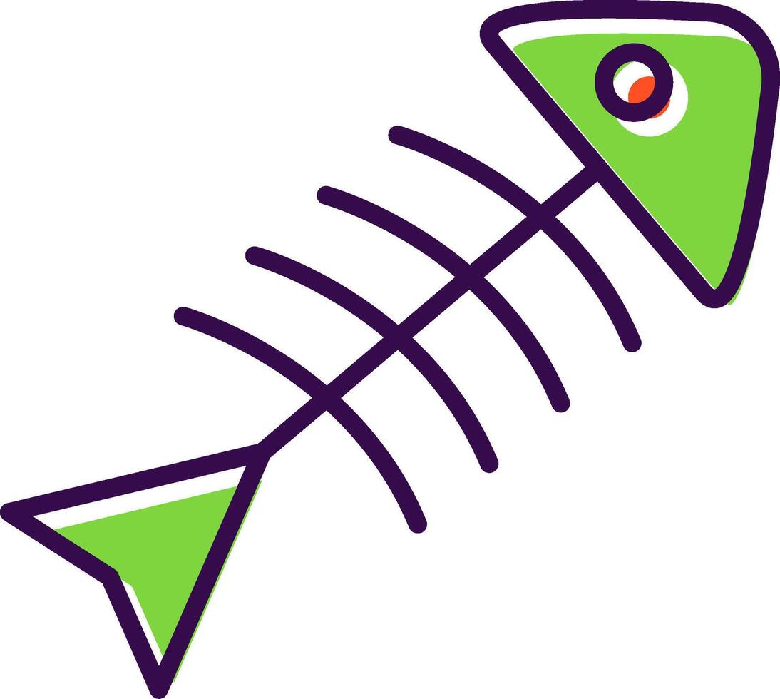 Rotten Fish filled Design Icon vector