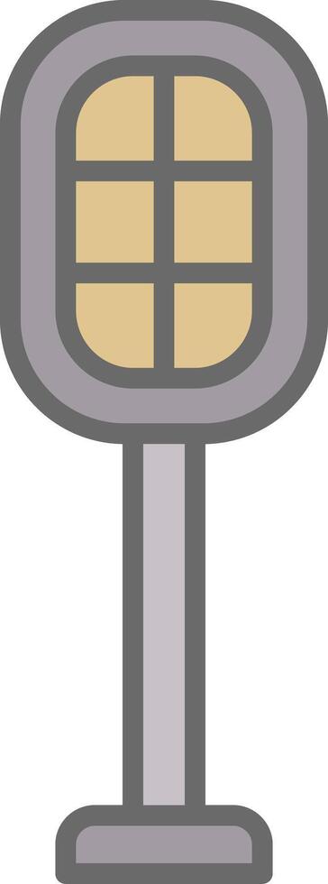 Street Light Line Filled Light Icon vector