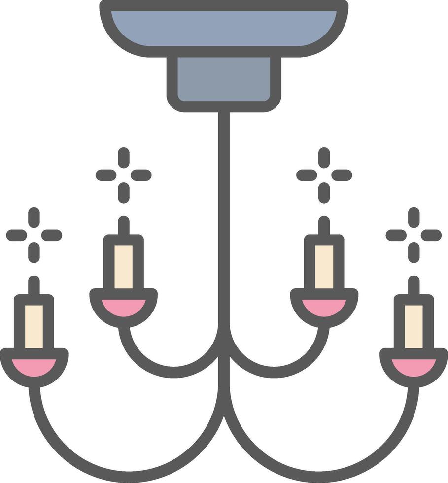 Chandelier Line Filled Light Icon vector