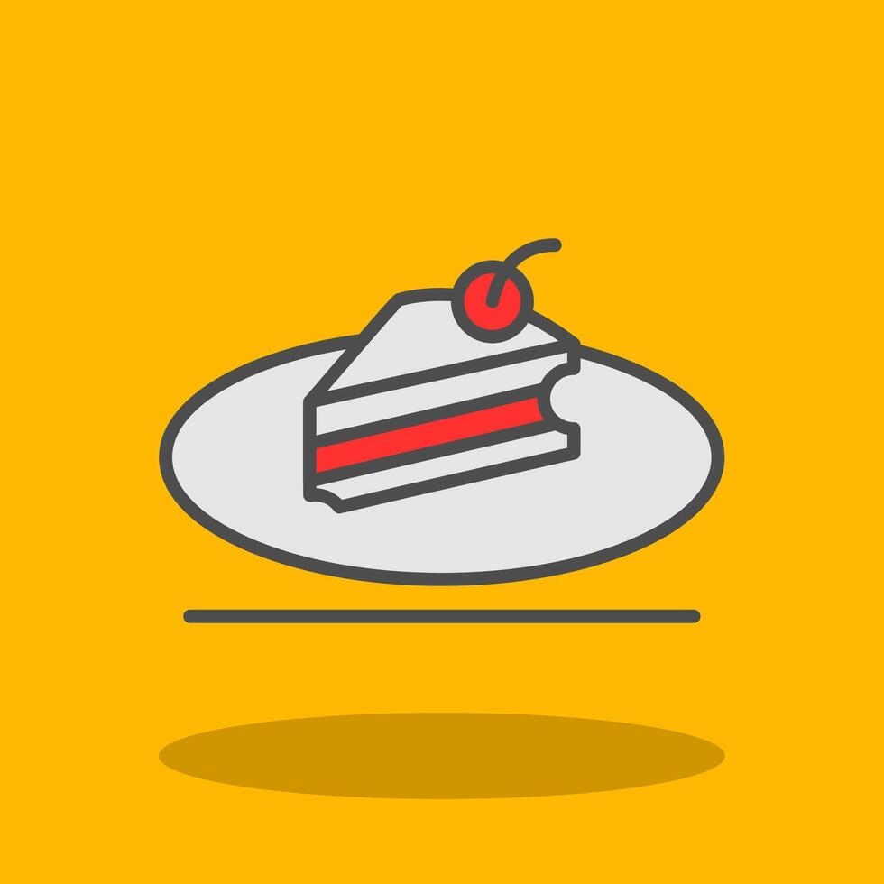 Piece Of Cake Filled Shadow Icon vector