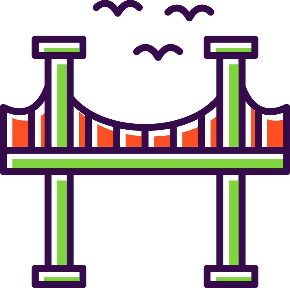 Bridge filled Design Icon vector