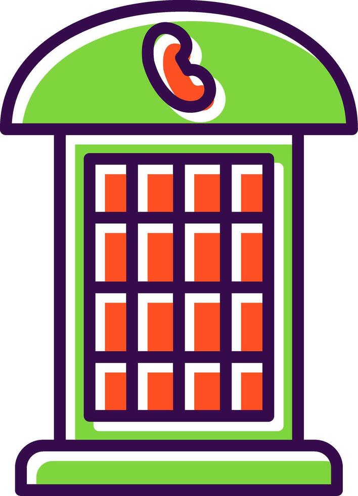 Phone Booth filled Design Icon vector