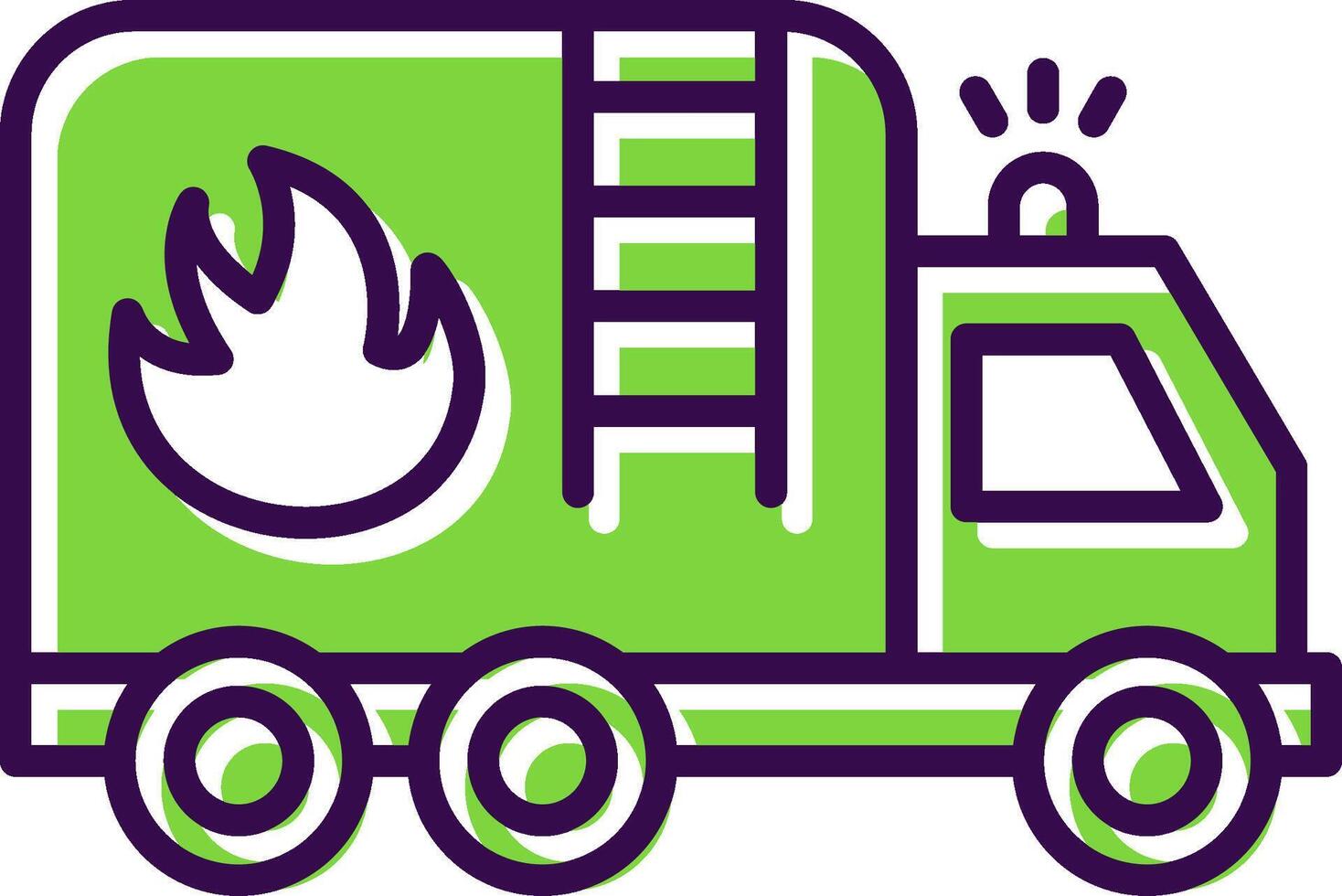 Fire Truck filled Design Icon vector