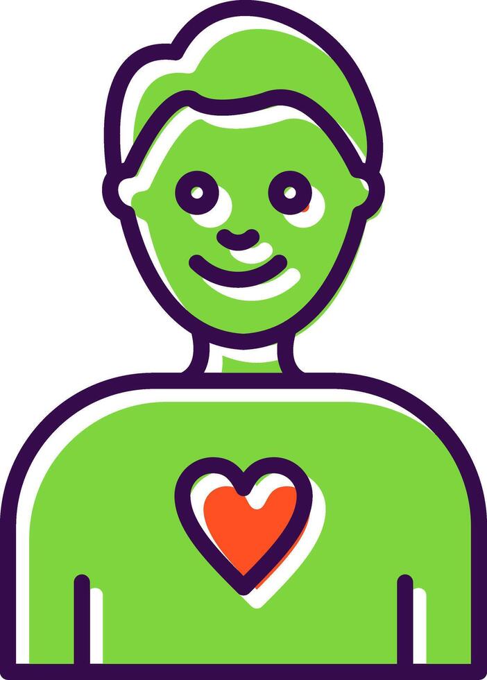 Boy filled Design Icon vector