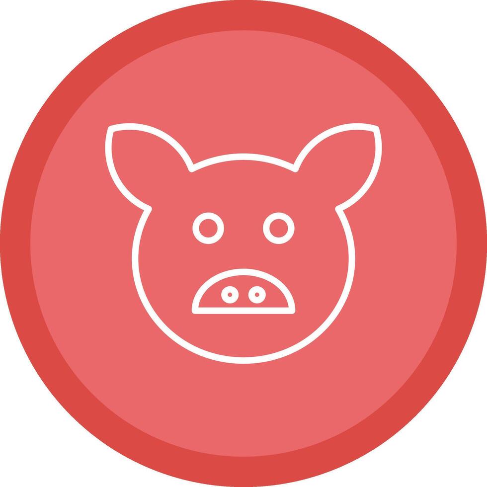 Pig Line Multi Circle Icon vector