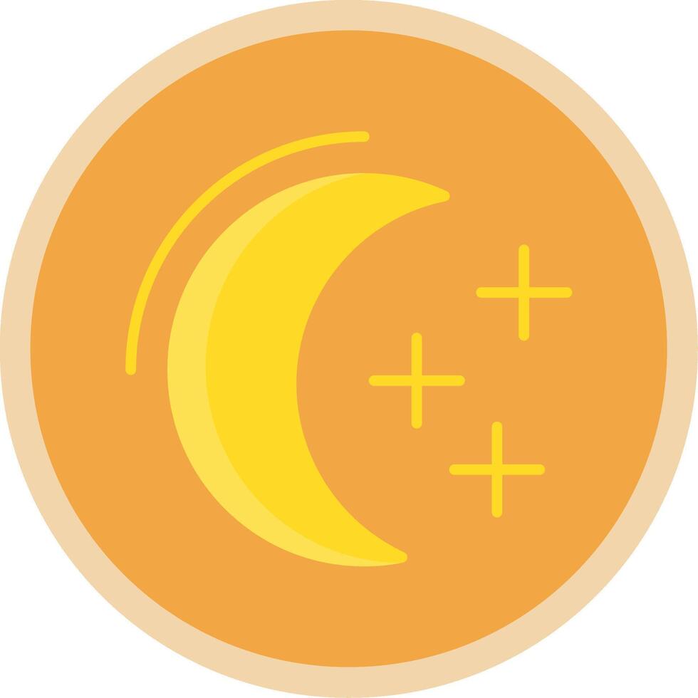 Moon Flat Multi Circle Icon vector