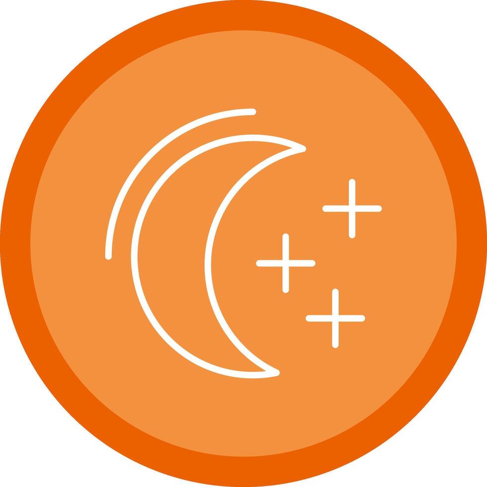 Moon Line Multi Circle Icon vector